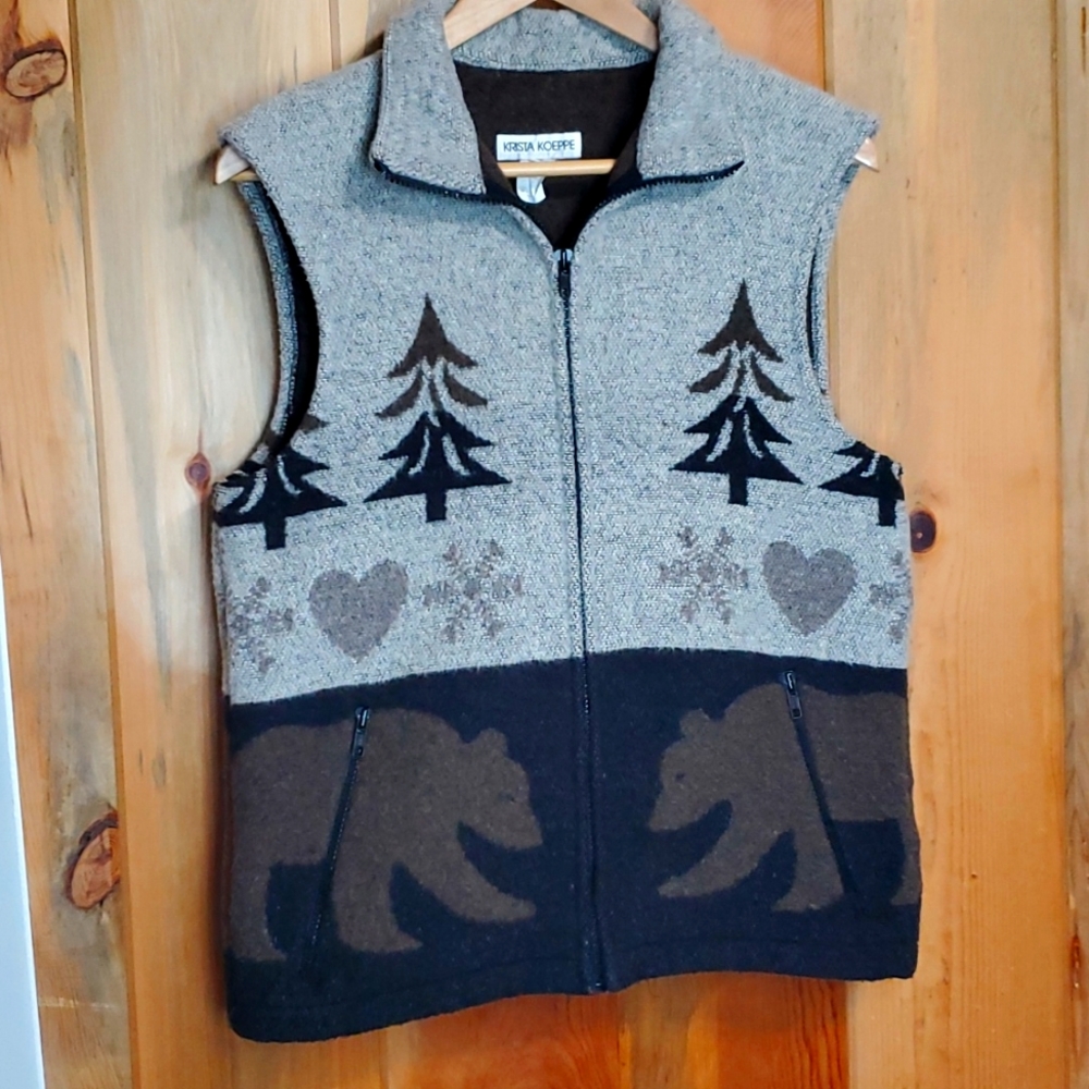 🐞Krysta Koeppe Bear Theme Vest Size S